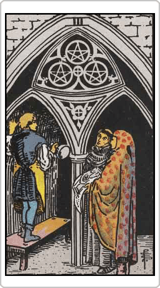 Three of Pentacles (3 เหรียญ)