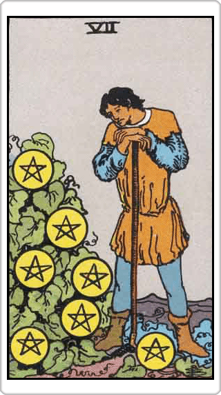 Seven of Pentacles (7 เหรียญ)