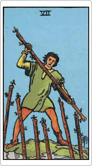 Seven of Wands (7 ไม้)